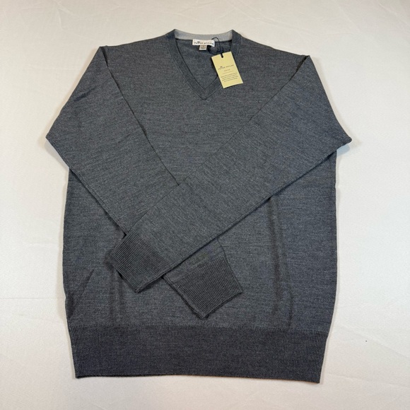 Peter Millar Crown Soft V-Neck Sweater Wool & Silk In Gray Size Small NWT $160